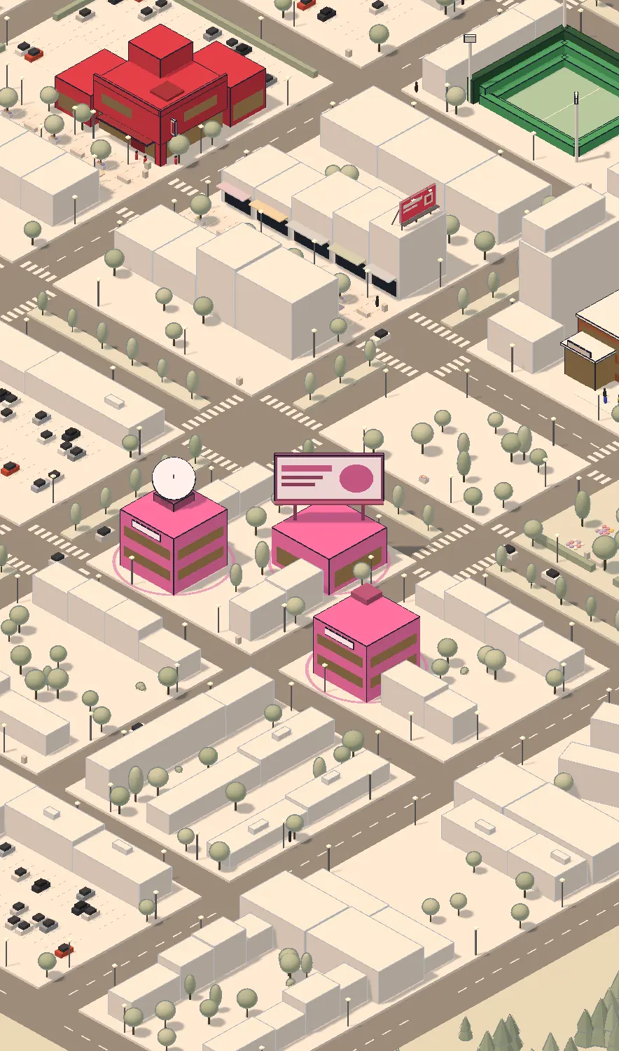 Quartier des agences dans la ville du jeu